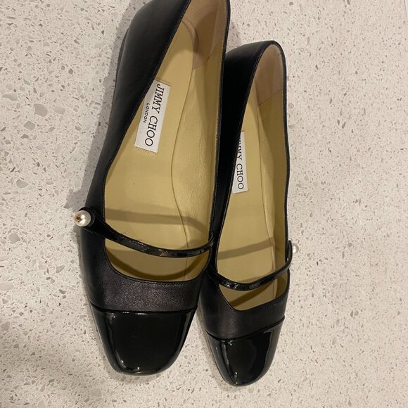 JIMMY CHOO Elisa leather ballerina shoes - Picture 3 of 8